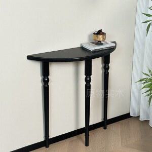 원목 현관 테이블 장식 인테리어 복도 엔틱 북유럽 거실 반원형