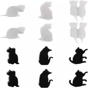 텐디코코 와인잔 마커 실리콘 고양이 음료 컵 식별 매력 결혼식 파티 바 클럽 유리잔 표지판 12개혼합 색상