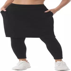 호코이 여성 23인치 운동용 무릎 길이 스커트 풀 레깅스 부착 포켓 적당한 9부