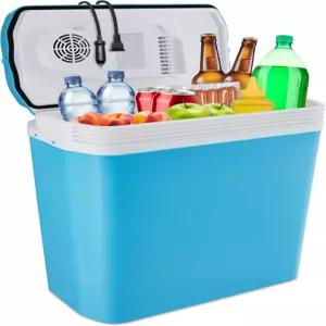 이베이션 전기 쿨러 워머 손잡이 차량 및 트럭용 24리터 휴대용 열전 냉장고 캠핑 여행 피크닉을 위한 110V