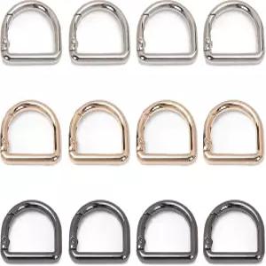 12개의 금속 스프링 D 링 키 후크 벨트 백팩 핸드백 지갑 스트랩용 키링 클립 버클 잠금 클램프 교체