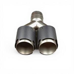 1개 카본 파이버 배기 파이프 무광 스테인리스 스틸 머플러 팁 범용 자동차 리어 테일 개조 액세서리