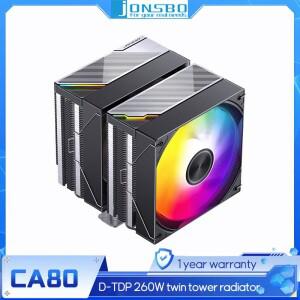 JONSBO CA80 공랭식 CPU 듀얼 타워 라디에이터 ARGB 6 히트 파이프 컴퓨터 PWM 쿨링 팬 LGA115X/1200/1700/