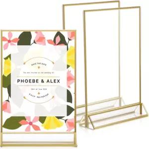 Lurrose 3pcs 아크릴 간판 홀더 메뉴 디스플레이용 스탠드 7.9x5.3 웨딩 파티 레스토랑 호텔 오피스용