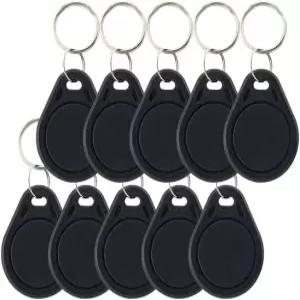 OKAVAD 10pcs IC 태그 NFC 13.56MHz 키체인 키포브 블랙 포브 읽기 쓰기 가능 암호화 가능한 카드 상용