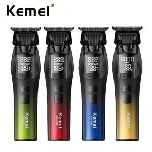 케메이 1859 제로 갭 헤어 트리머 남성용 T 라인 이발기 전기 클리퍼 쉐이프업 에저스 마무리 커팅 머신