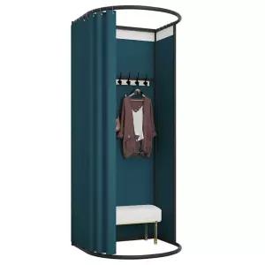 간이 탈의실 피팅룸 이동식 풀세트 프레임 커튼