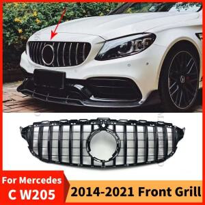 메르세데스 벤츠 W205 C 클래스 C43 2014- (C260 C180 스포츠 튜닝)용 GT 스타일 프론트 그릴 범퍼
