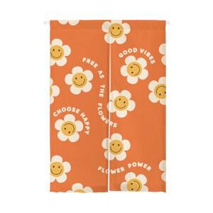 스마일 해바라기 플라워 아이방 형 발란스 반 중문 가리개 노렌 일러스트