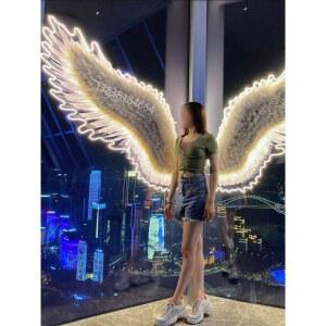 빛나는 깃털 배경 사진 소품 날개 포토존 대형 입체 벽꾸미기