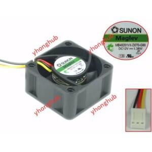 SUNON MB40201VX-D070-G99 서버 냉각 선풍기, DC 12V, 1.38W, 40x40x20mm, 3 선