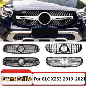 메르세데스 벤츠 GLC X253 2019- 스타 바디 키트용 프론트 인렛 그릴 범퍼 중간 메쉬 튜닝 액세서리