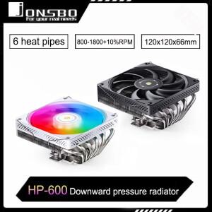 JONSBO HP600 하향 압력 공냉식 라디에이터 단일 타워 6-히트 파이프 데스크탑 컴퓨터 CPU 방열 ARGB