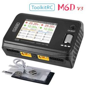 ToolkitRC M6D V3 충전기 블랙 DC 500W 지능형 듀얼 채널 1S 2S 3S 4S 5S 6S 장난감 모델 자동차 리튬 배터