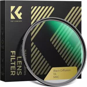 K F 컨셉 43mm 블랙 디퓨전 1/4 필터 미스트 시네마틱 이펙트 28개의 다층 코팅으로 비디오/Vlog/초상 사진