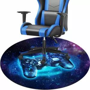 하드우드 바닥용 일반 게이밍 의자 매트 미끄럼 방지 원형 사무실 47인치 블루