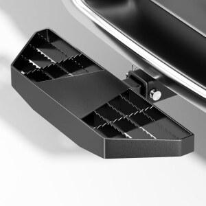 2인치 리시버용 카스나우 히치 스텝, 유니버설 리어 범퍼 프로텍터 가드, 24인치 길이 미끄럼 방지 트레일러 500파운드 적재 용량, 트럭 픽업 밴 RV 장착, 잠금 핀 및 클립 포함