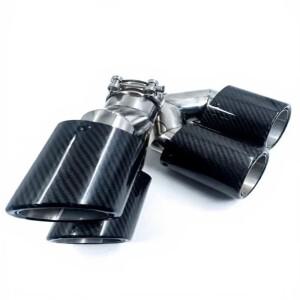 1개 Y 모델 카본 파이버 배기 파이프 광택 스테인리스 스틸 머플러 팁 범용 자동차 리어 테일 개조 액세서