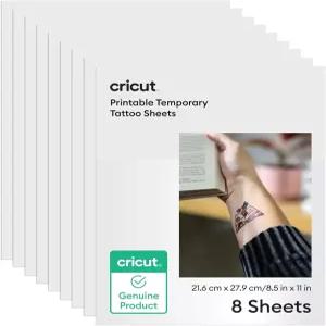 Cricut 잉크젯 프린터용 인쇄 가능한 임시 타투 페이퍼 8.5인치 x 11인치 8cm