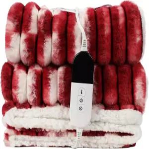 온열 담요 던지기 초소프트 마이크로 플러시 전기 6가지 열 설정 빠른 난방 4시간 타이머 자동 차단 세탁기