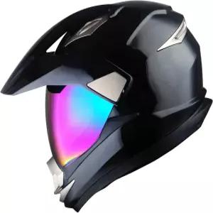 1Storm 듀얼 스포츠 헬멧 모터사이클 풀페이스 모토크로스 오프로드 바이크 매트 블랙