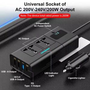 12V 차량용 자동차 220v 인버터 12 ~ 220 전압 전력 변환기 200W