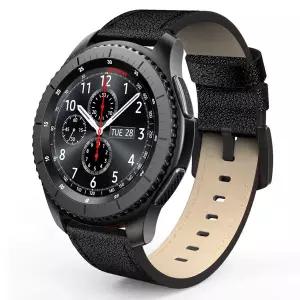 호환   워치용 가죽 밴드 Ticwatch E Amazfit Bip SmartWatch Correa용 시계 스트랩 Active2 기어 S3 밴드
