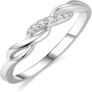 오로라 피오리 18K 옐로우/화이트 골드 도금 여성용 큐빅 지르코니아 하프 이터널 스태커블 약혼 반지