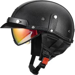 퀵쿨 하프 헬멧 남성 모터사이클 오픈 페이스 태양 개폐식 바이저 DOT 인증 획득