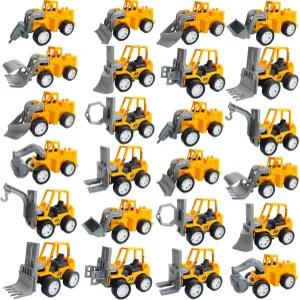 Juuxncgv 24PCS 미니 건설 차량 플레이 피규어 풀백 엔지니어링 장난감 생일 파티용 소형 선물