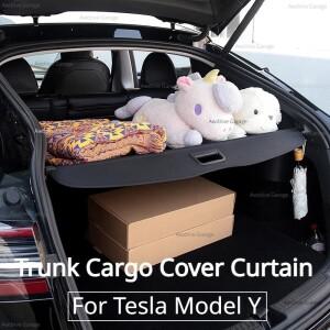 테슬라 모델 Y 트렁크 카고 커버 커튼 후면 수화물 캐리어 개폐식 파티션 배플 플레이트 스토리지 수정 202