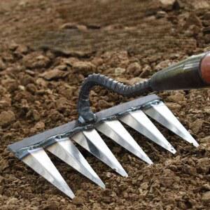 6발 갈퀴 밭갈이 예초기 깎는 6톱니 밭가는기계 경운기 우드 주말농장 농기구 6개톱니