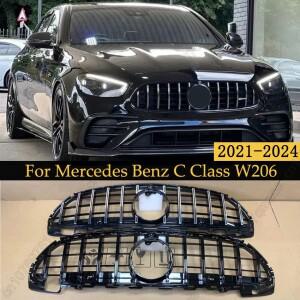 메르세데스 벤츠 C 클래스 W206 C200 -2024 GT 스타일 프론트 그릴 레이싱 메쉬 튜닝 액세서리