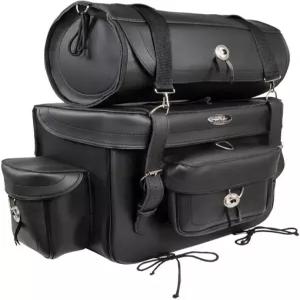 밀워키 가죽 SH539 대형 블랙 모터사이클 PVC 2피스 투어링 시시 바 백 원 사이즈