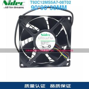 Nidec T92C12MS5A7-08T02 DC 12V 0.65A 90x90x38mm 4선식 냉각팬