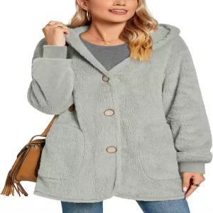 여성용 베스트비 웜 플리스 재킷 퍼지 후드 캐주얼 코트 리디스 2025 가디건 스웨터 겉옷 주머니 포함