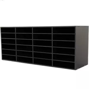 교실 24 슬롯용 MhdunueSK 메일함 우편물 분류기 종이 정리함 보관함 가정 도서관 사무실용 검은색 슬롯