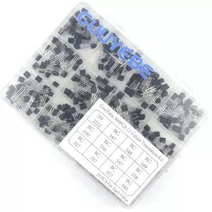 GuuYebe 300PCS 12개 값 2N2222 BC547 BC557 BC548 BC549 BC550 BC556 BC558 BC327 BC517 BC560 NPN PNP