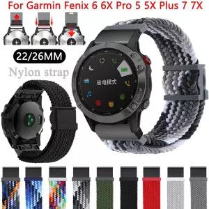호환  Garmin Fenix 6 6X Pro 5 5X Plus 7 7X 스마트 워치 밴드 3 3HR 945 MK2i 용 스트랩 퀵 핏 나일론 시