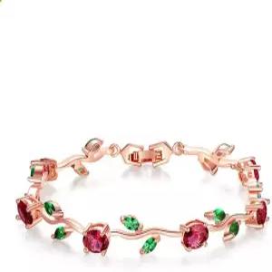 페도나 18k 옐로우 골드 도금 스털링 실버 다이아몬드 액센트 투톤 보석 테니스 팔찌 뱅글 컬러풀