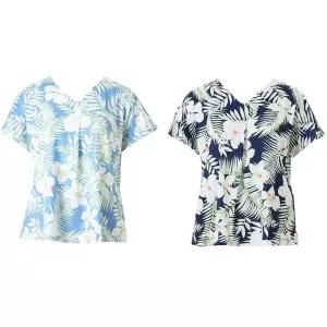 [롯데백화점]비너스 2종세트 부드럽고 구김이 없는 하와이완 여성 홈웨어상의 VEVS104W