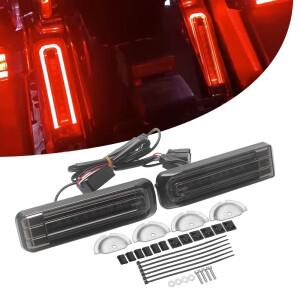 1쌍의 바이크 오토바이 LED 새들백 필러 인서트 조명은 할리 투어링 일렉트라 글라이드 로드 스트리트 킹에