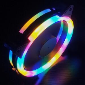 120mm RGB LED 냉각 팬 분쇄 된 다이아몬드 PC 컴퓨터 케이스 12CM 방열판 레인보우 자동 쿨러 컨트롤러 Dr