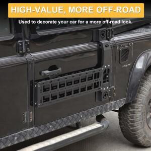 랜드로버 디펜더 2004-2018 차량 조수석 도어 상단 루프 페달 바디 사이드 MOLLE 패널 스텝 브래킷 랙 액세