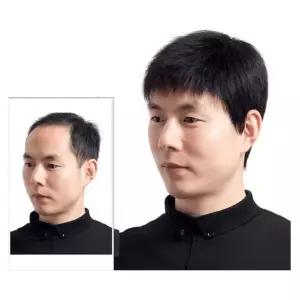 키밍 인모 중년 남자 통가발 짧은머리 자연스러운