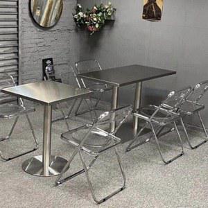 업소용 스텐 투명의자 카페 다방 테이블 붙박이소파 업소 투명/의자 chair 참고 커피