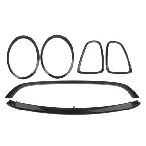 미니 쿠퍼 R55 R56 R57 2007-2013 기본 버전용 후미등 커버 프레임 & 전면 헤드램프 그릴 림 스트립 트림