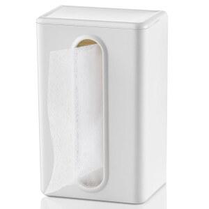 세탁실용 SUBEKYU 마그네틱 건조기 시트 홀더 용기 디스펜서 세탁 정리 및 보관용 벽 박스 뚜껑이 있는 플라스틱 패브릭 흰색