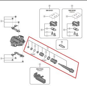 Shimano 자전거 페달 액슬 어셈블리