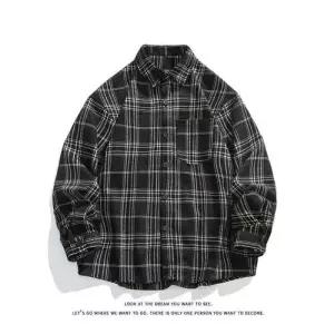 호크아이 남성 빈티지 캐주얼 데일리룩 셔츠 체크 쉐니어 도톰 빅사이즈 KUK1